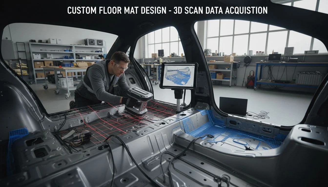 3d scanning car floor for mat design