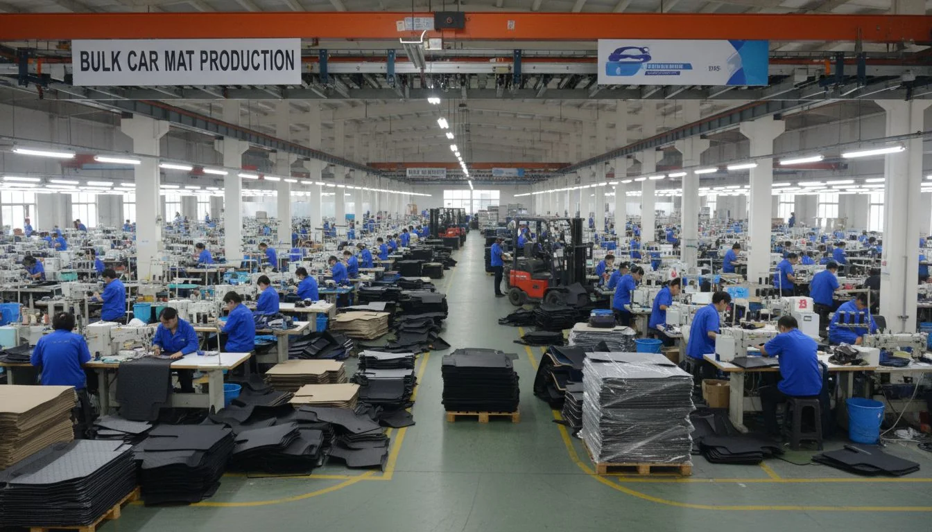 bulk car mat production in china factory warehouse