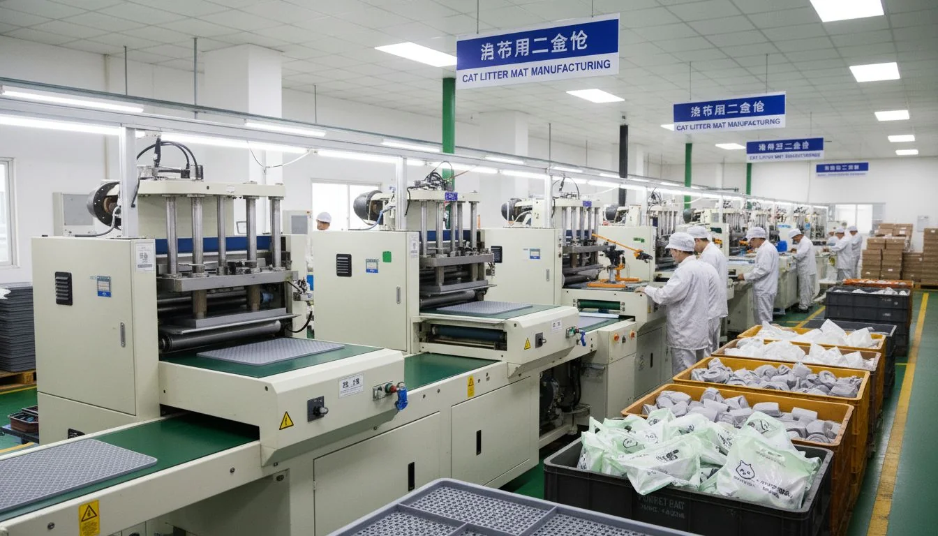 custom cat litter mat factory production line china