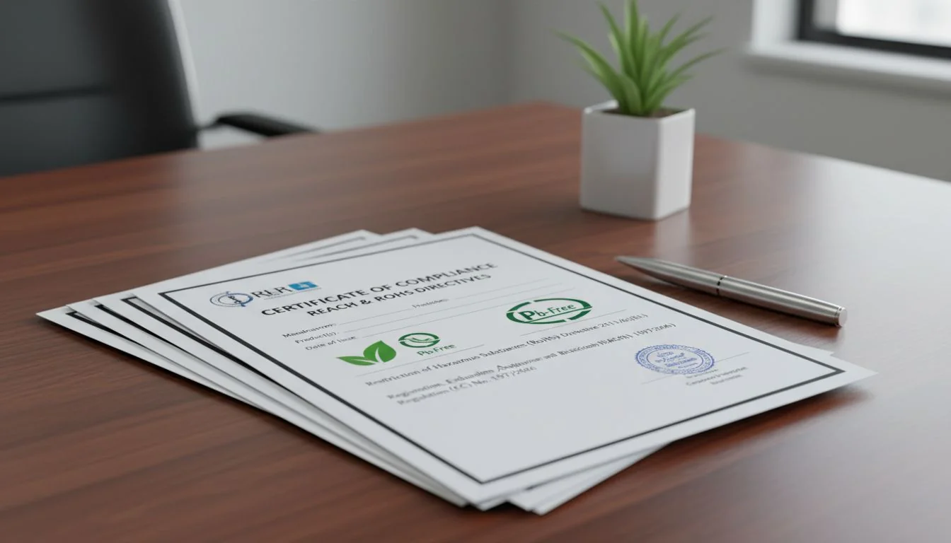 certificate documents for reach and rohs