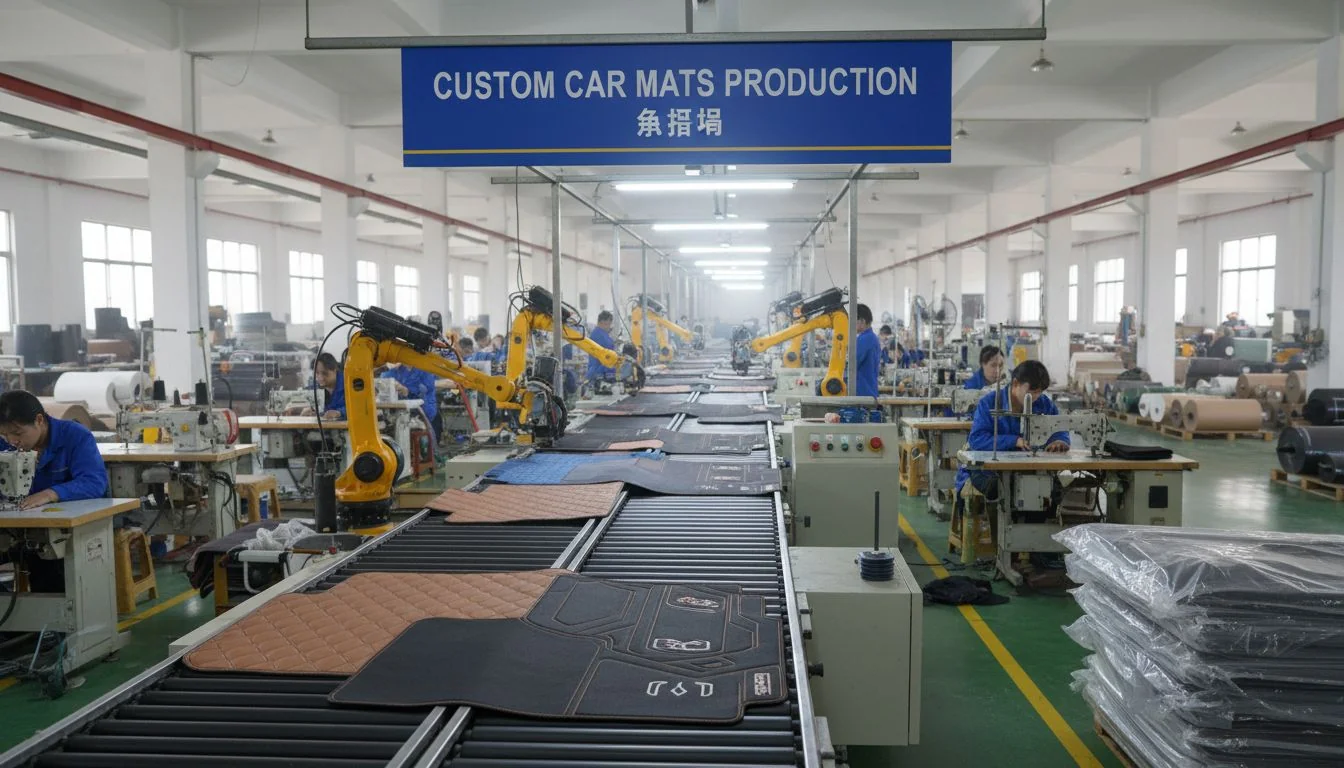 custom car mats production line in china factory